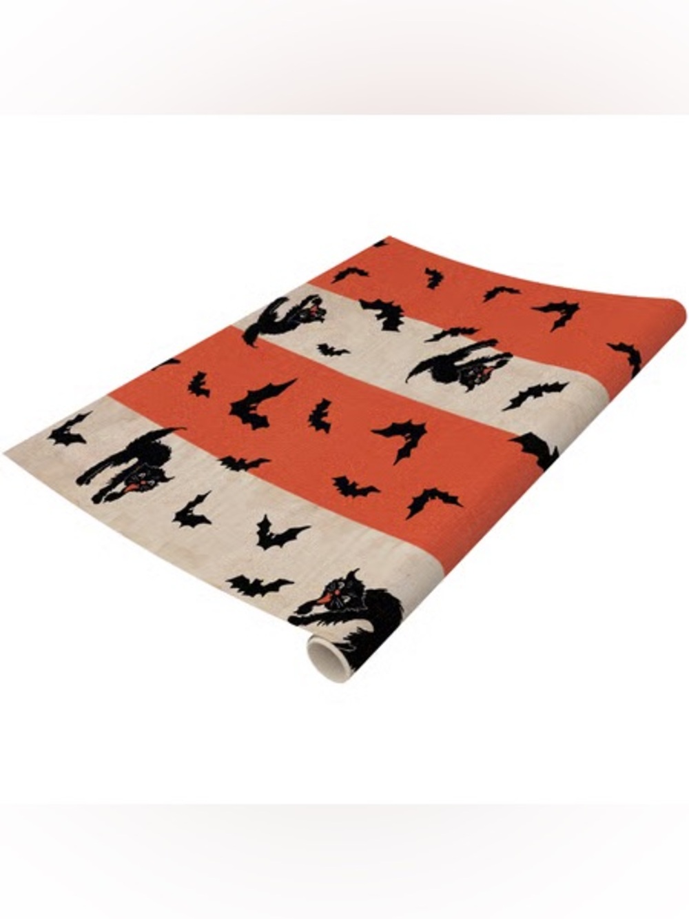 PRIMITIVES BY KATHY NWT vintage Cats And Bats Halloween Paper Runner -30x20